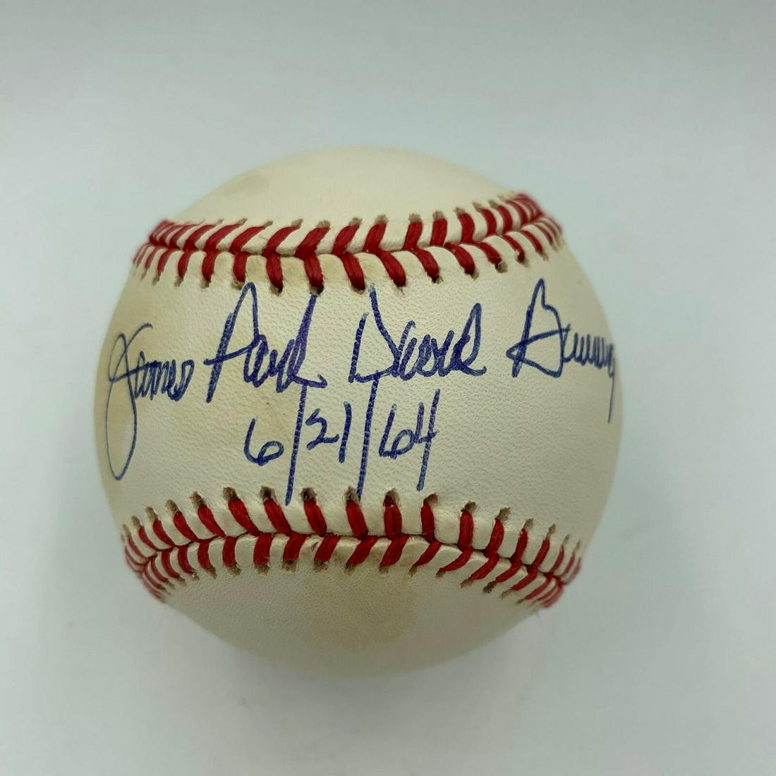James Paul Jim Bunning Full Name Perfect Game June 21 1964 Signed Baseball JSA: James Paul Jim Bunning Full Name Perfect Game June 21 1964 Signed Baseball JSA Autograph Authentication: James Spence (JSA) Product: Ball Original/Reprint: Original Sport: Baseball-MLB Pre-Owned PLEAS