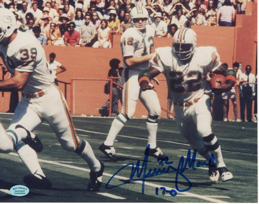 Mercury Morris Signed Autographed 8X10 Photo Miami Dolphins 17-0 - Apr