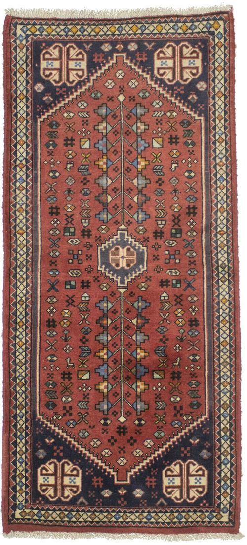 Hand-Knotted Vintage Rusty Red Tribal 2X5 Farmhouse Oriental Rug Wool Carpet: Hand-Knotted Vintage Rusty Red Tribal 2X5 Farmhouse Oriental Rug Wool Carpet Type: Area Rug "Size: 410 X 22 Ft" Color: Rusty Red Production Technique: Knotted Material: Wool Item Width: 26 Original/Re