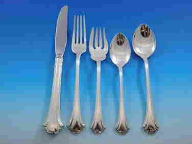 English Chippendale by Reed & Barton Sterling Silver Flatware for 12 Set 68 pcs (1 of 10)