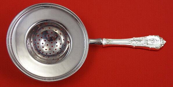 Rose Point by Wallace Sterling Silver Tea Strainer Over the Cup HH Custom Made: Rose Point by Wallace Sterling Silver Tea Strainer Over the Cup HH Custom Made Rose point by wallacesterling silver hollow handle with silverplated implement over the cup tea strainer custom made, in