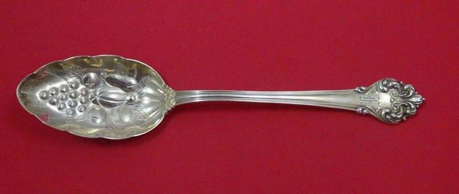 Elegante by Reed and Barton Sterling Silver Serving Spoon Chased w/Fruit (1 of 1)