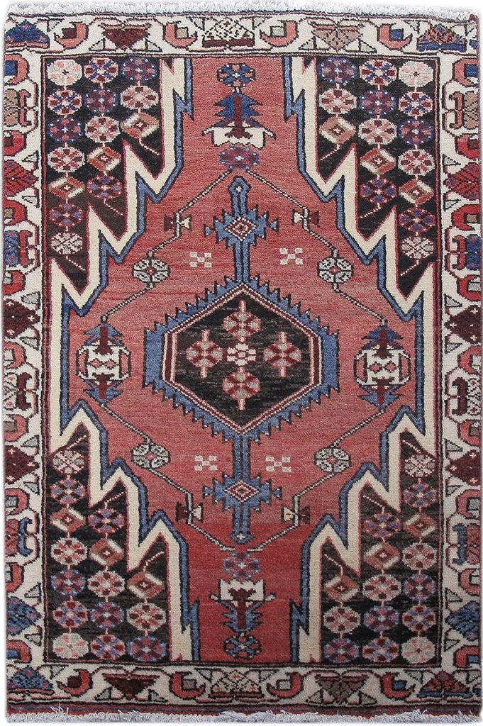 3' x 4' Orange Persian Hamadan Rug: 3' x 4' Orange Persian Hamadan Rug Size in Feet: Width: 3 x Length: 4 Size in Inches: Width:36 in x Length: 48 in Colors: Orange Brown Ivory Weave: 100% Handmade Pile: 3/8 Wool Style: Hamadan Origin: 