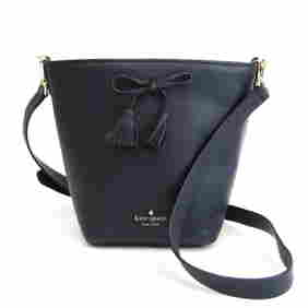 Kate Spade HAYES STREET Boutique Tassel Ribbon PXRU9169 Women's Leather Shoulder Bag Navy (1 of 10)