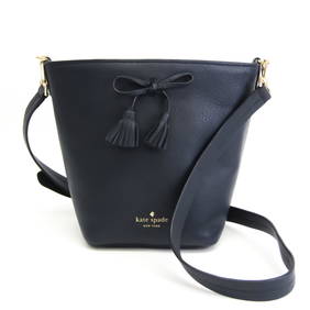 Kate Spade HAYES STREET Boutique Tassel Ribbon PXRU9169 Women's Leather Shoulder Bag Navy (1 of 10)