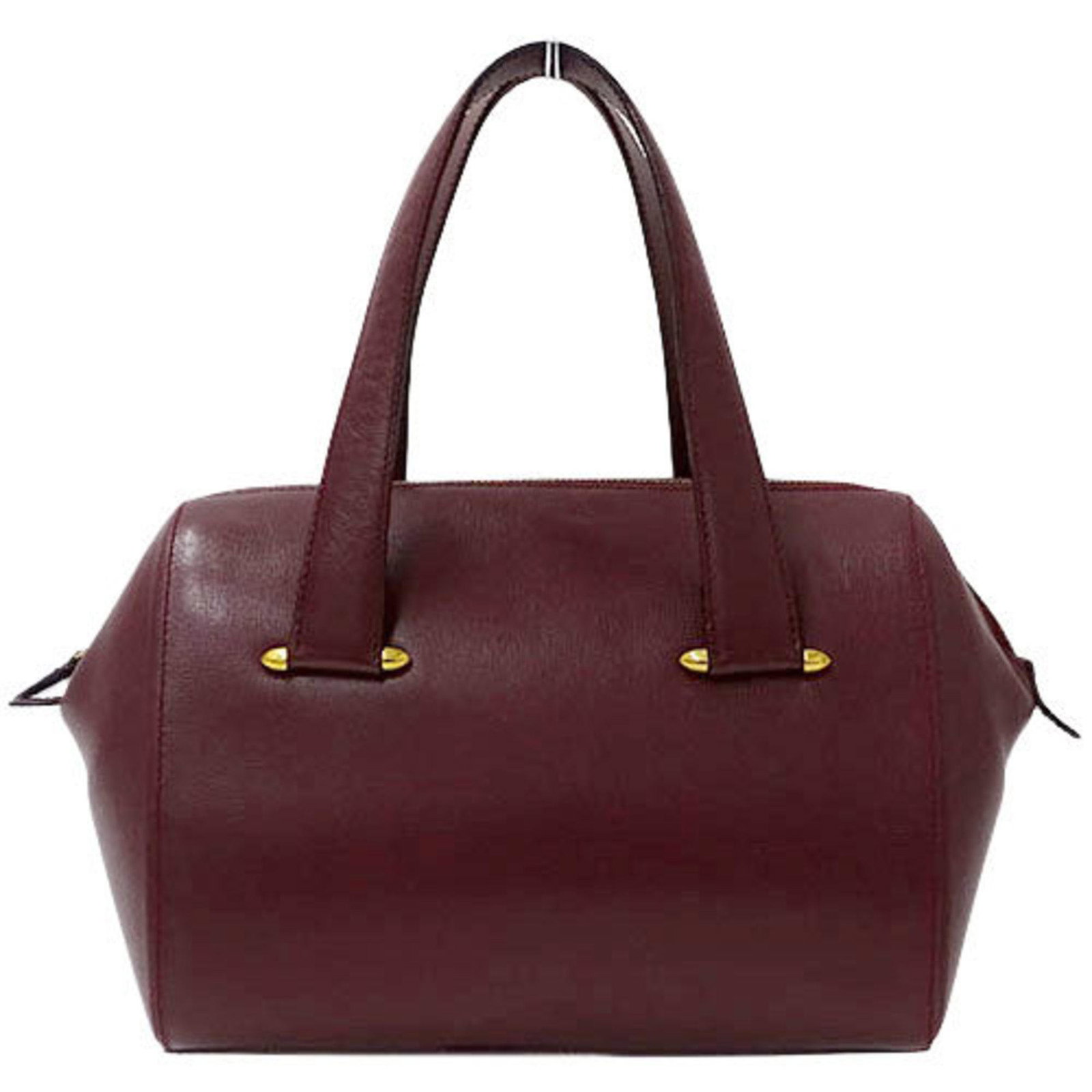 Cartier bag ladies handbag must leather Bordeaux wine red: Cartier bag ladies handbag must leather Bordeaux wine red Brand: Cartier Line: Must Country of Origin: France Type: Boston bag Handbag Material: Leather Leather: Color: Bordeaux Gender: Women Size (Hx