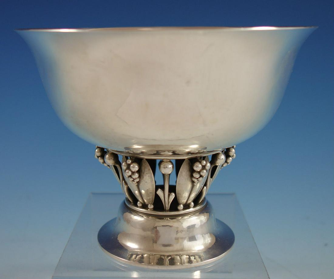 Georg Jensen Sterling Silver Bowl Footed with 3-D Leaves Applied Berries: Georg Jensen Sterling Silver Bowl Footed with 3-D Leaves Applied Berries (#2788) Georg jensengorgeous georg jensen sterling silver footed bowl with a base made of beautiful 3-d leaves and applied bead