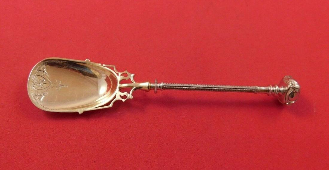 Decorated Ball End by George Sharp Sterling Silver Ice Cream Spoon GW BC 5 1/2": Decorated Ball End by George Sharp Sterling Silver Ice Cream Spoon GW BC 5 1/2" Decorated ball end by george sharpdecorated ball end by george sharp sterling silver ice cream spoon with pierced should