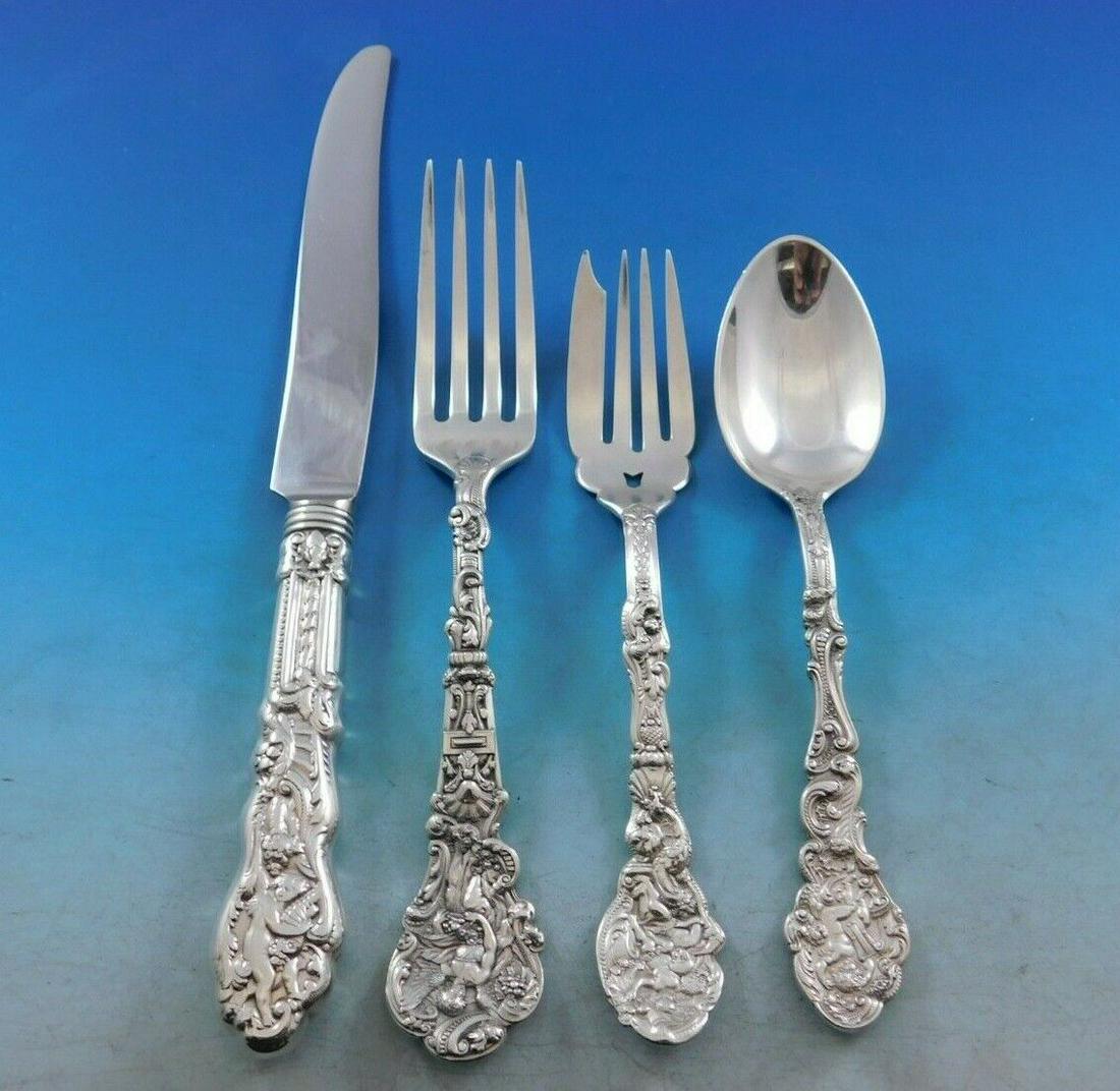 Versailles by Gorham Sterling Silver Flatware Service for 12 Set 55 Pieces: Versailles by Gorham Sterling Silver Flatware Service for 12 Set 55 Pieces Exquisite versailles by gorham sterling silver flatware set - 55 pieces. This set includes: 12 knives, 9"12 forks, 6 3/4"12 s