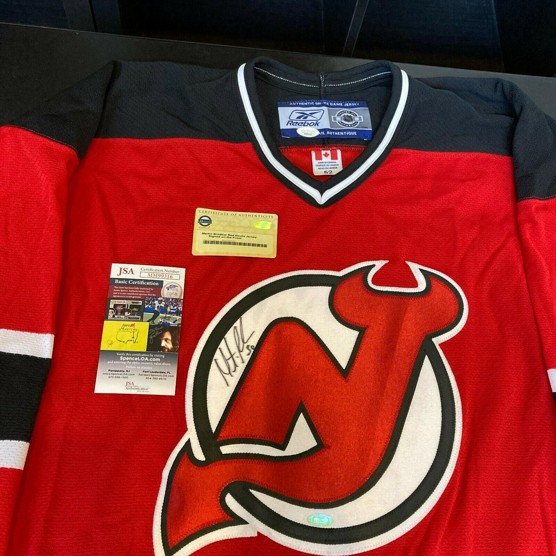 Martin Brodeur Signed New Jersey Devils Game Model Jersey Steiner JSA: Martin Brodeur Signed New Jersey Devils Game Model Jersey Steiner JSA Product: Jersey Sport: Hockey-NHL Autograph Authentication: James Spence (JSA) Original/Reprint: Original Pre-Owned PLEASE NOTE: F