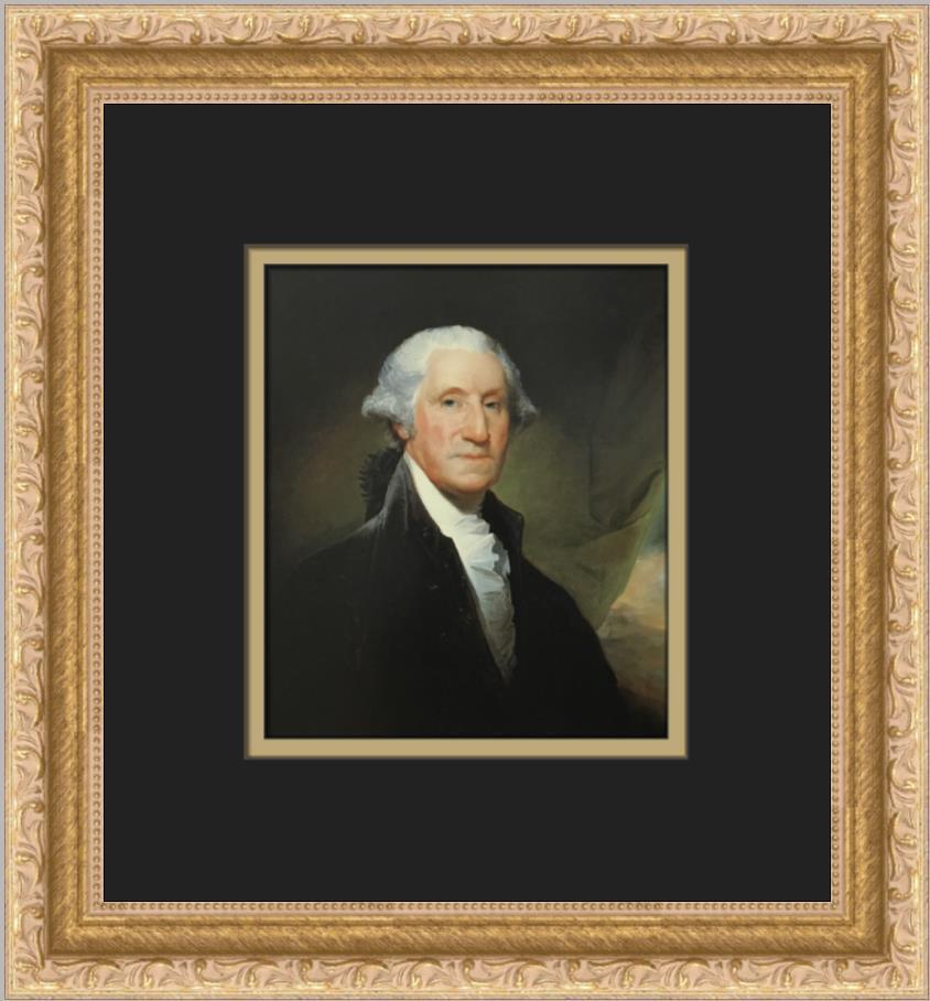 Gilbert Stuart George Washington Custom Framed Print: Gilbert Stuart George Washington Custom Framed Print Size: Medium Region Of Origin: United States Artist: Gilbert Stuart Production Technique: Offset Lithograph Framing: Matted & Framed Style: Impress