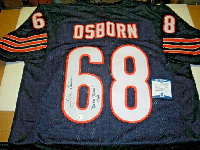 Jim Osborne Chicago Bears Bear Down! Last One Beckett/coa Signed Jersey