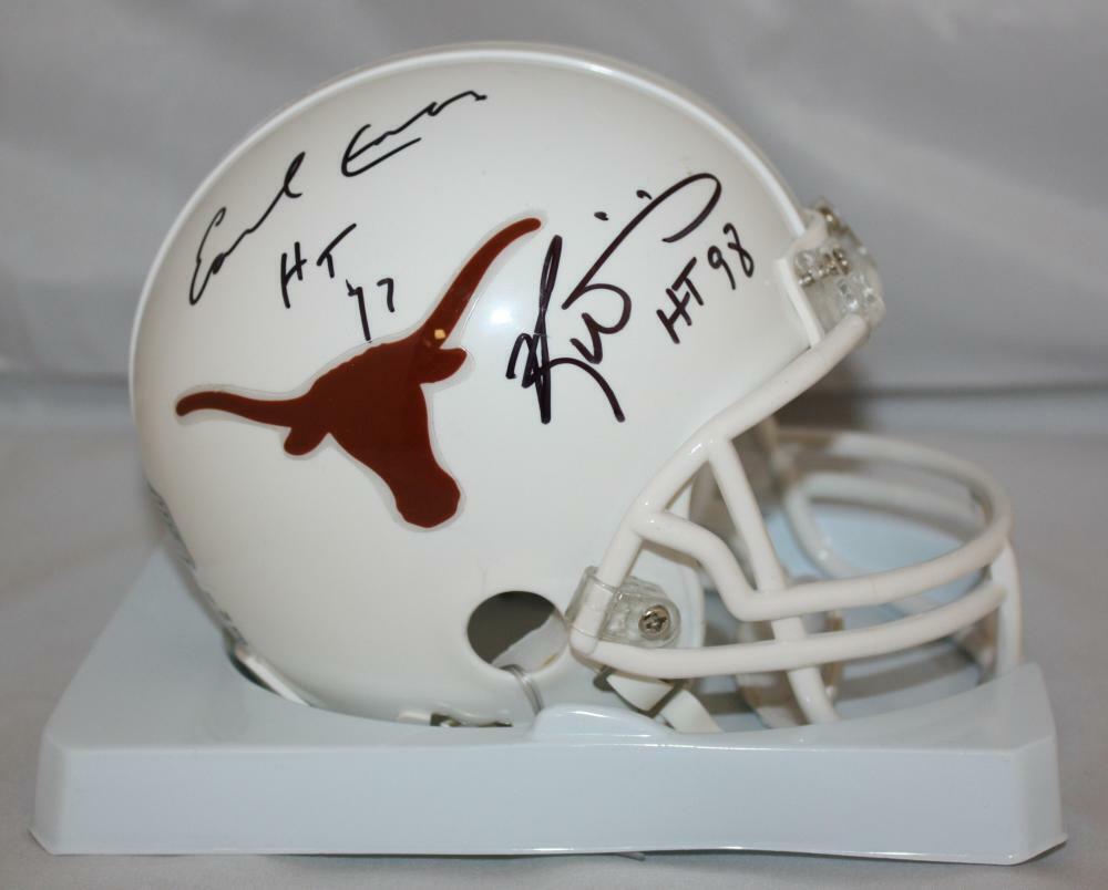 Earl Campbell Ricky Williams Signed Texas Longhorns Mini Helmet W/ HT- JSA W Aut: Earl Campbell Ricky Williams Signed Texas Longhorns Mini Helmet W/ HT- JSA W Aut Sport: Football Original/Reprint: Original Pre-Owned PLEASE NOTE: Framed Large or heavy Items do not have shipping cost