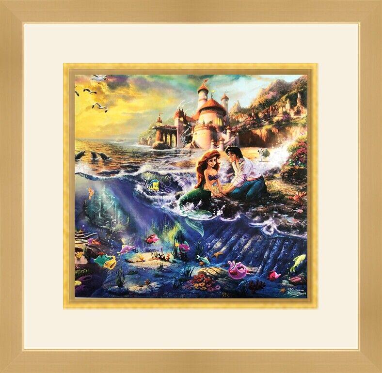 Thomas Kinkade Disney - The Little Mermaid Custom Gallery Framed Print: Thomas Kinkade Disney - The Little Mermaid Custom Gallery Framed Print Features: matted and framed Region Of Origin: united states Item Width: 18 in Title: Disney The Little Mermaid Production Techniq