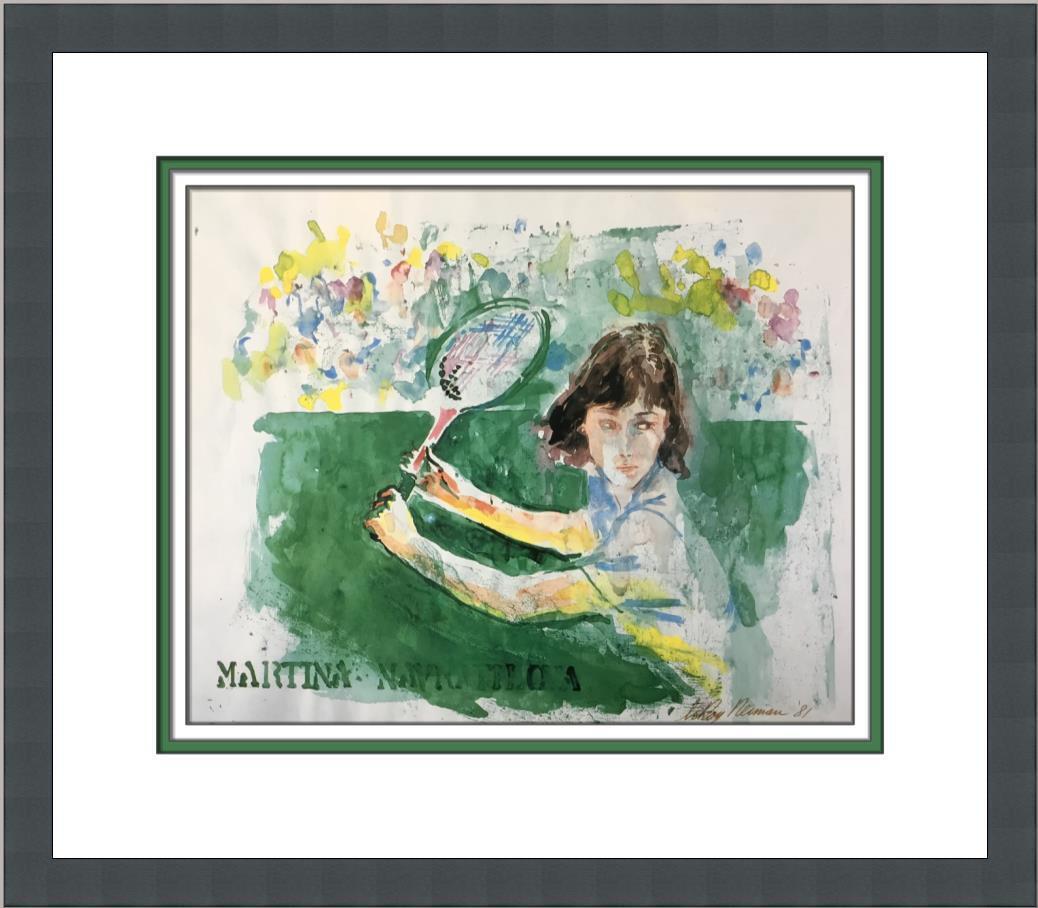 Leroy Neiman Martina Navratilova Custom Framed Print: Leroy Neiman Martina Navratilova Custom Framed Print Size: Medium (up to 36in.) Region Of Origin: united states Artist: LeRoy Neiman Production Technique: Lithography Framing: Matted & Framed Style: I