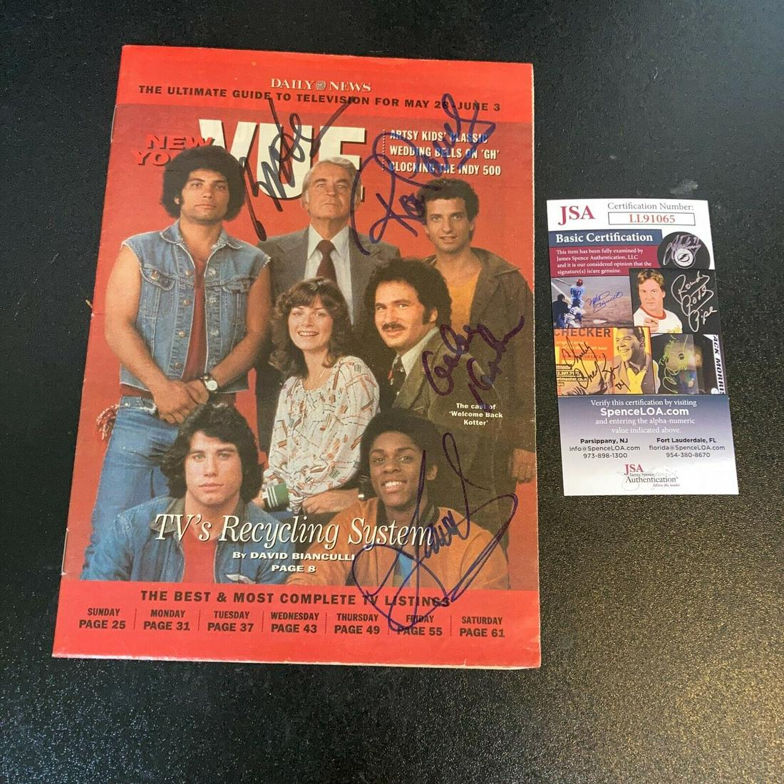 Welcome Back Kotter Cast Signed Magazine Robert Hegyes Palillo Kaplan JSA COA: Welcome Back Kotter Cast Signed Magazine Robert Hegyes Palillo Kaplan JSA COA Autograph Authentication: James Spence (JSA) Signed: Yes Industry: Movies Original/Reproduction: Original Pre-Owned PLEASE