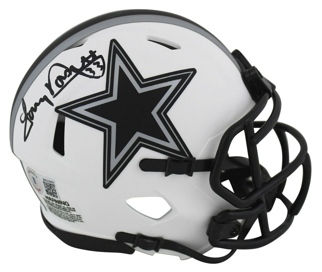 Cowboys Tony Dorsett Signed Lunar Speed Mini Helmet w/ Black Sig BAS W: Cowboys Tony Dorsett Signed Lunar Speed Mini Helmet w/ Black Sig BAS W Sport: Football-NFL Product: Helmet Original/Reprint: Original Player: Tony Dorsett Team: Dallas Cowboys Autograph Authentication