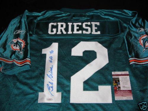 BOB GRIESE PURDUE MIAMI DOLPHINS HOF JSA/COA SIGNED OFFICIAL REEBOK JERSEY: BOB GRIESE PURDUE MIAMI DOLPHINS HOF JSA/COA SIGNED OFFICIAL REEBOK JERSEY Product: Jersey Sport: Football-NFL Original/Reprint: Original Pre-Owned PLEASE NOTE: Framed Large or heavy Items do not have