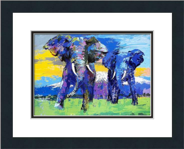 Leroy Neiman Mini Print - Kilimanjaro Bulls Custom Gallery Framed: Leroy Neiman Mini Print - Kilimanjaro Bulls Custom Gallery Framed Features: Framed Matted Region Of Origin: united states Item Width: 14 in Title: Kilimanjaro Bulls Production Technique: Lithography I