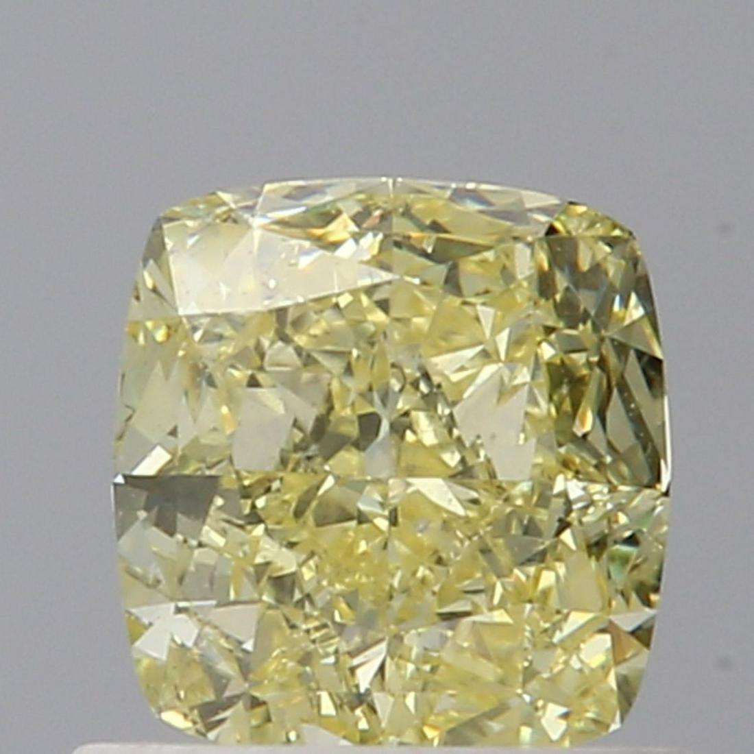 Natural Loose Diamond - Cushion 0.72ct Fancy Yellow: Natural Loose Diamond - Cushion 0.72ct Fancy Yellow Source: Natural Shape: Cushion Carats: 0.72 Color: Fancy Yellow Clarity: SI1 Certification: GIA The MYNT Guarantee: All items in this auction are gu