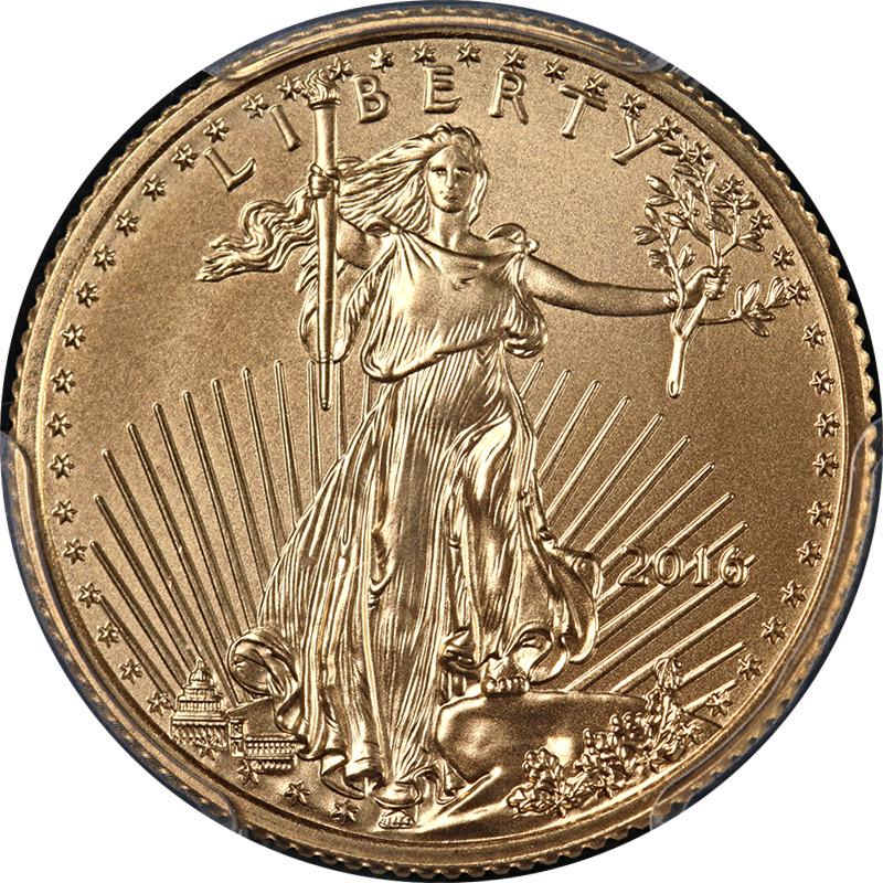 2016 Gold American Eagle $10 PCGS MS70 First Strike Augustus Saint Gaudens STOCK: 2016 Gold American Eagle $10 PCGS MS70 First Strike Augustus Saint Gaudens STOCK Certification: PCGS Grade: MS70 Composition: Gold Year: 2016 Fineness: 0.917 Pre-Owned The MYNT Guarantee: All items in