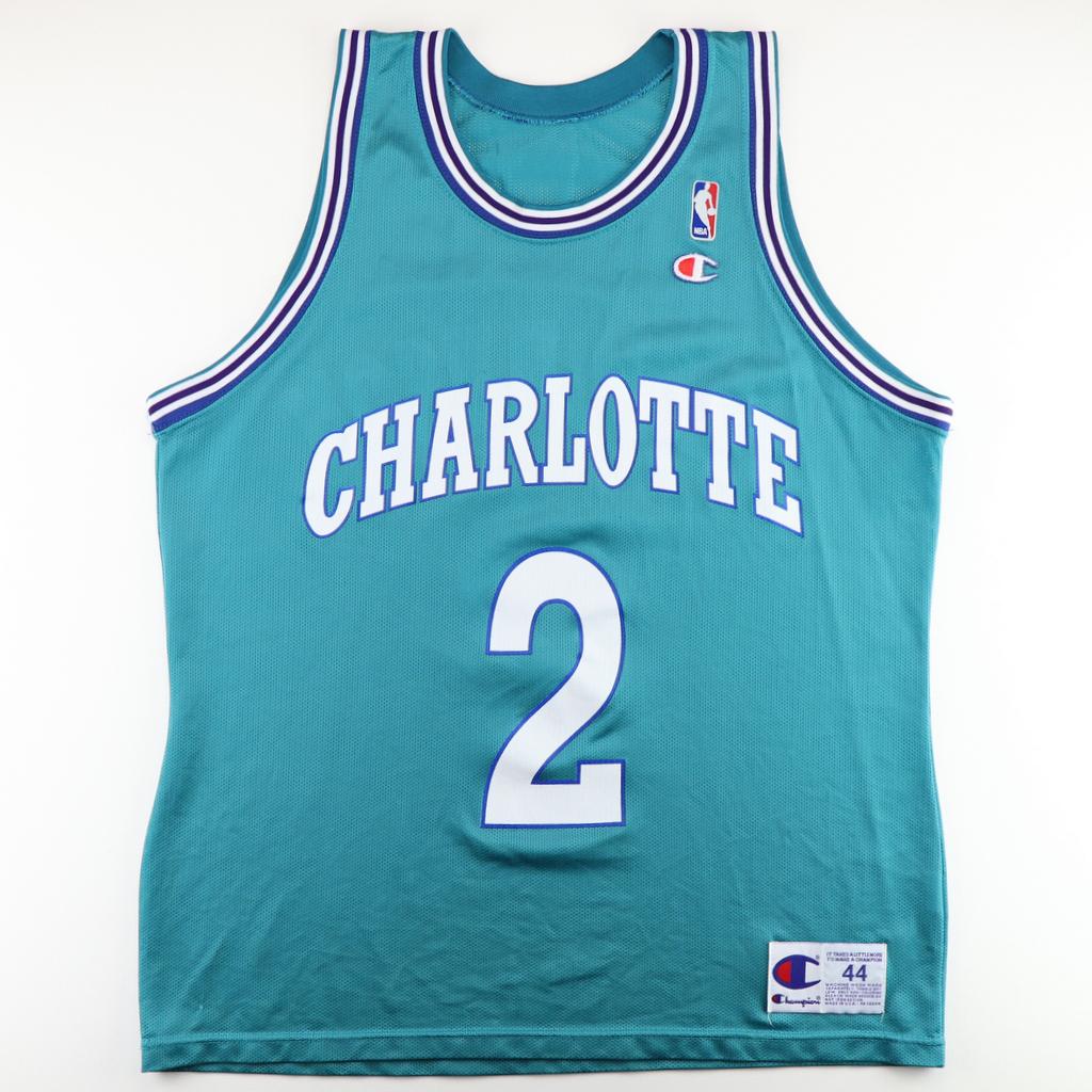 1990s Larry Johnson Charlotte Hornets Basketball Jersey: 1990s Larry Johnson Charlotte Hornets Basketball Jersey Original 1990s Larry Johnson Charlotte Hornets Basketball Jersey. This is a true vintage jersey not a modern reproduction. Sizes vary so please