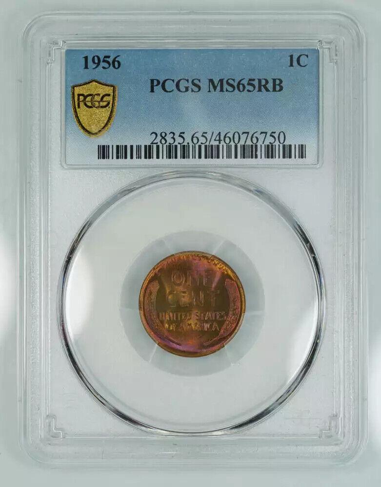 1956 LINCOLN WHEAT CENT PENNY 1C PCGS MS 65 RB MINT UNC - TRUE VIEW (750): 1956 LINCOLN WHEAT CENT PENNY 1C PCGS MS 65 RB MINT UNC - TRUE VIEW (750) Certification: PCGS Composition: Copper Grade: MS-65 Year: 1956 Circulated/Uncirculated: Uncirculated Strike Type: MS Mint Loc