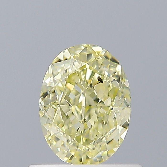 Natural Loose Diamond - Oval 0.74ct FANCY LIGHT YELLOW: Natural Loose Diamond - Oval 0.74ct FANCY LIGHT YELLOW Source: Natural Shape: Oval Carats: 0.74 Color: FANCY LIGHT YELLOW Clarity: SI1 Certification: GIA The MYNT Guarantee: All items in this auction 