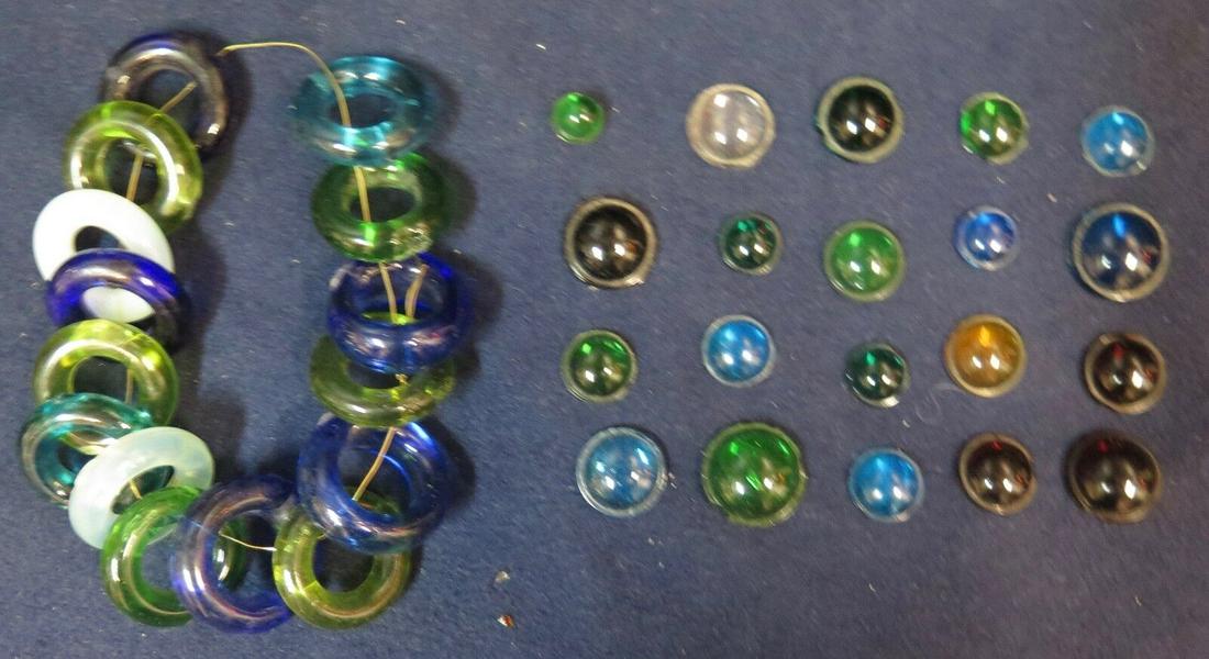 Vintage Tiffany Studios Favrile glass Rings (15) & Jewels (>150): Vintage Tiffany Studios Favrile glass Rings (15) & Jewels (>150) Style: Art Nouveau Glassmaking Technique: Hand Blown Type Of Glass: Favrile Type: Jewels & Rings Color: Multi-Color Original/Reproducti