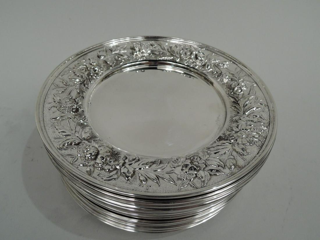 Kirk-Stieff Repousse Plates 127F Bread Butter Side American Sterling Silver: Kirk-Stieff Repousse Plates 127F Bread Butter Side American Sterling Silver Pattern: Repousse Composition: Sterling Silver (.925) Type: Bread & Butter Plate Style: Edwardian Age: Post-1940 Set of 16 R
