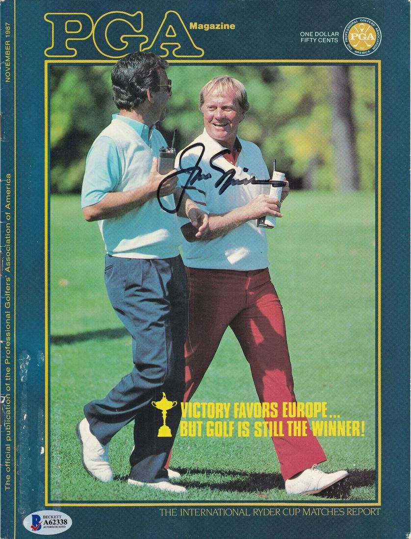 Jack Nicklaus Signed Autographed PGA Magazine Beckett BAS A62338: Jack Nicklaus Signed Autographed PGA Magazine Beckett BAS A62338 Product: Magazine Player: Jack Nicklaus Sport: Golf-PGA Original/Reprint: Original Pre-Owned PLEASE NOTE: Framed Large or heavy Items d