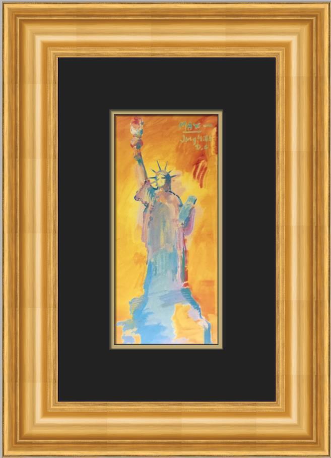 Peter Max Liberty I Custom Framed Print: Peter Max Liberty I Custom Framed Print Size: Medium Region Of Origin: United States Artist: Peter Max Production Technique: Lithography Framing: Matted & Framed Custom Bundle: No Style: Pop Art Item