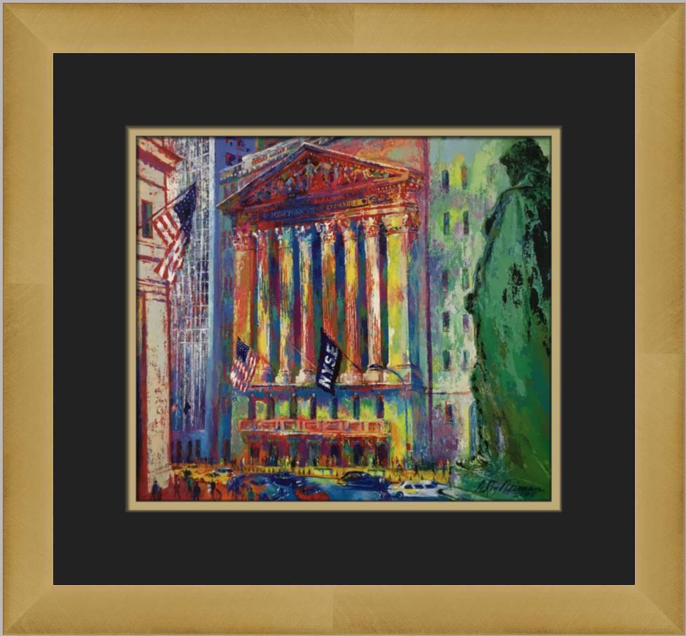 Leroy Neiman New York Stock Exchange Custom Framed Print: Leroy Neiman New York Stock Exchange Custom Framed Print Size: Medium (up to 36in.) Region Of Origin: united states Artist: LeRoy Neiman Production Technique: Lithography Framing: Matted & Framed Styl
