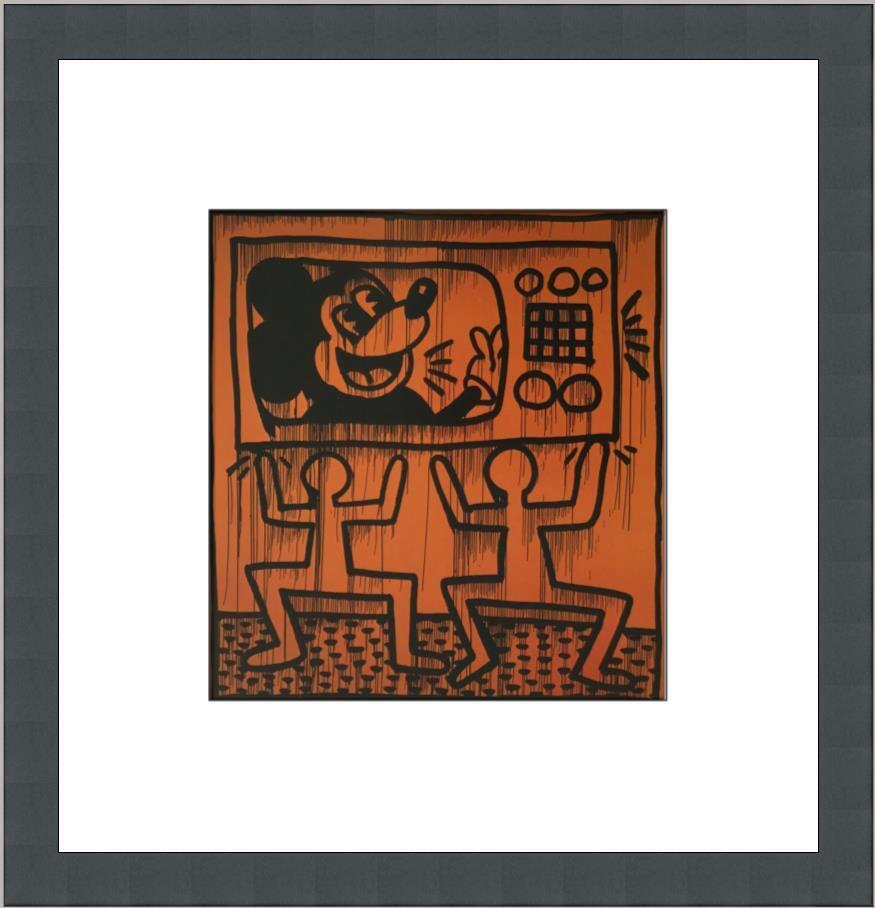 Keith Haring Untitled I Custom Framed Print: Keith Haring Untitled I Custom Framed Print Size: Medium (up to 36in.) Region Of Origin: united states Artist: Keith Haring Production Technique: Lithography Framing: Matted & Framed Style: Pop Art It