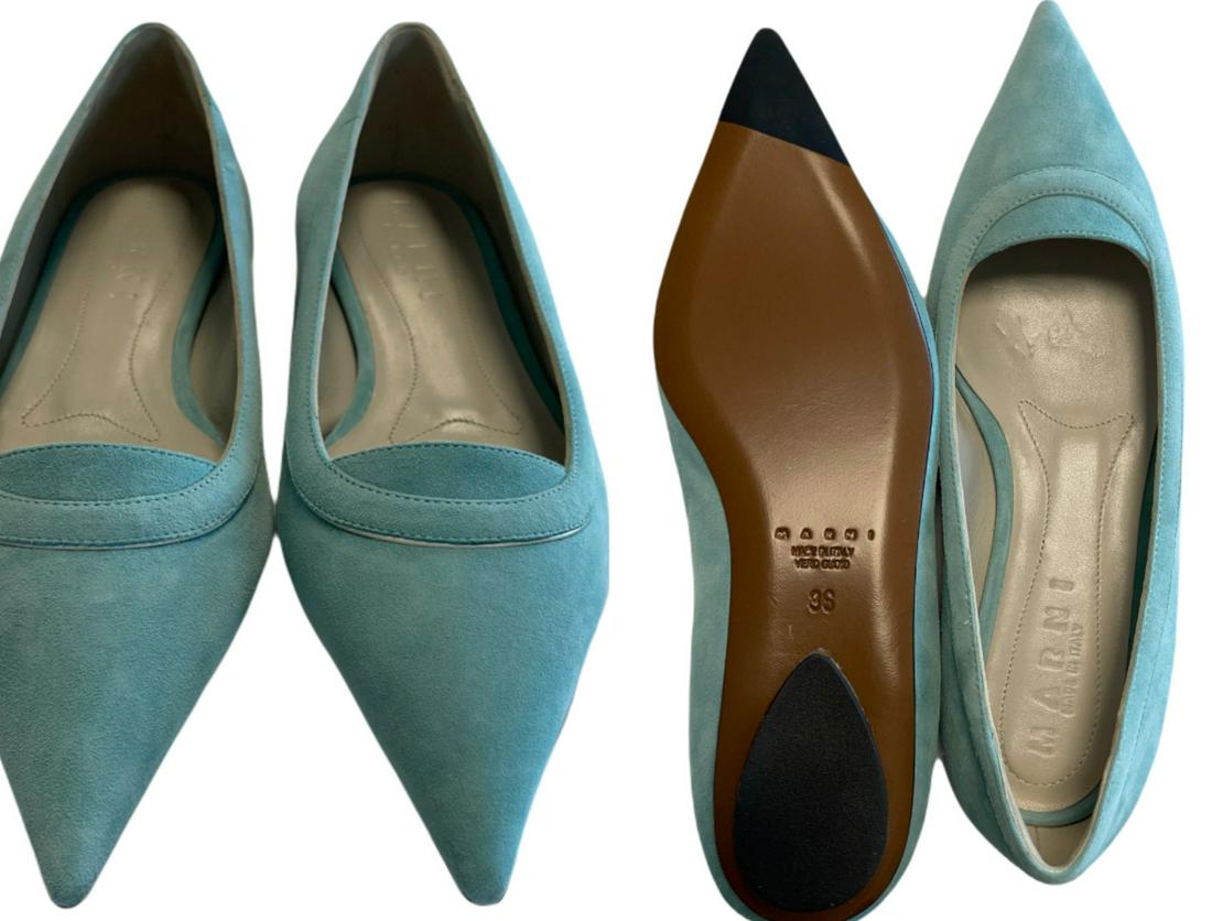 Marni Leather Suede Pointed Toe Ballet Flats Shoes Ballerinas Shoes New 36: Marni Leather Suede Pointed Toe Ballet Flats Shoes Ballerinas Shoes New 36 Style: Ballerina Au Shoe Size: AU 6 Us Shoe Size: US 6 Vintage: No Insole Material: Leather Uk Shoe Size: UK 3 Individualised