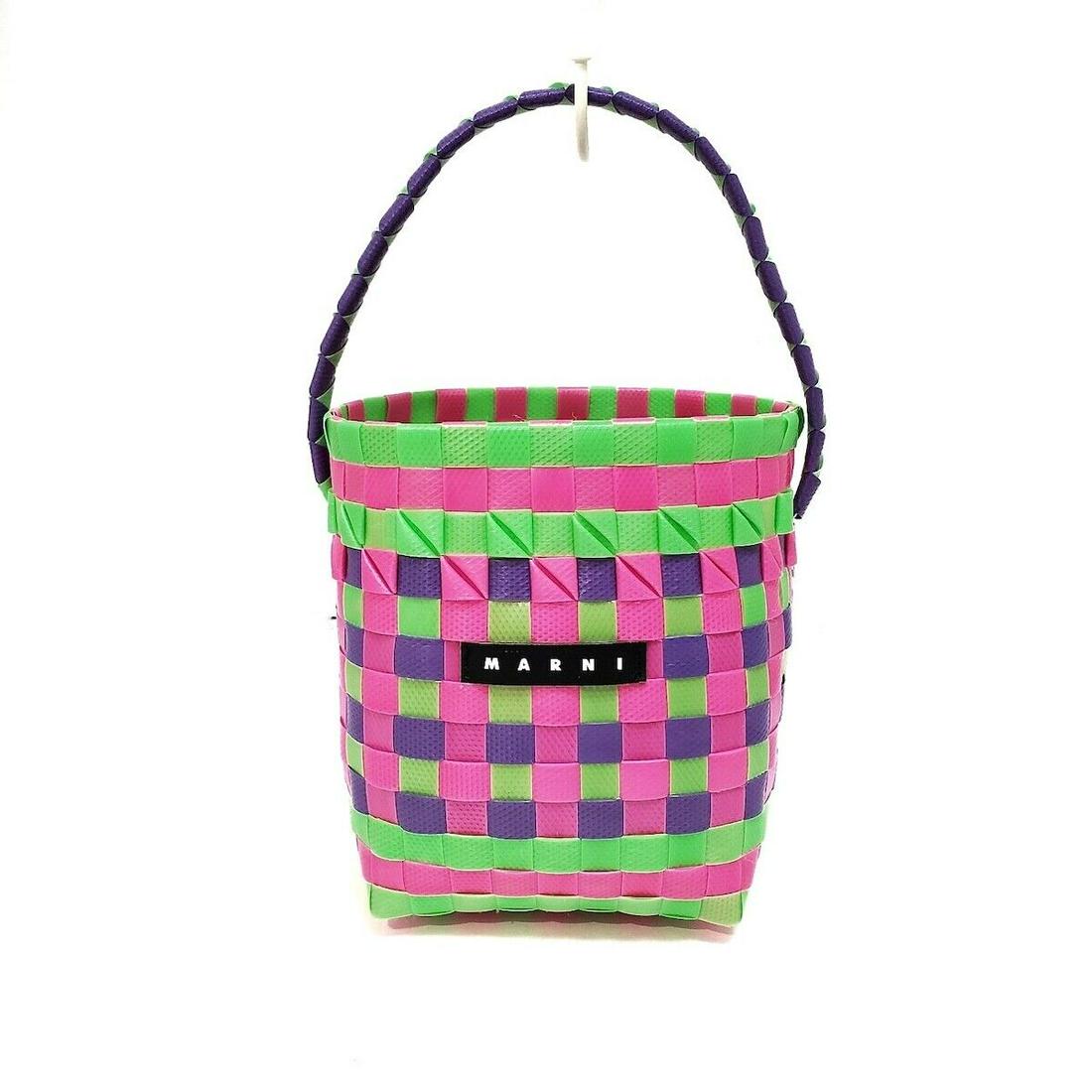 MARNI FLOWER CAFE - Light Green Pink Purple Polypropylene Handbag: MARNI FLOWER CAFE - Light Green Pink Purple Polypropylene Handbag Style: Handbag Exterior Color: Light Green Pink Purple Exterior Material: Polypropylene Product Name: FLOWER CAFE Accessories: Dust Ba