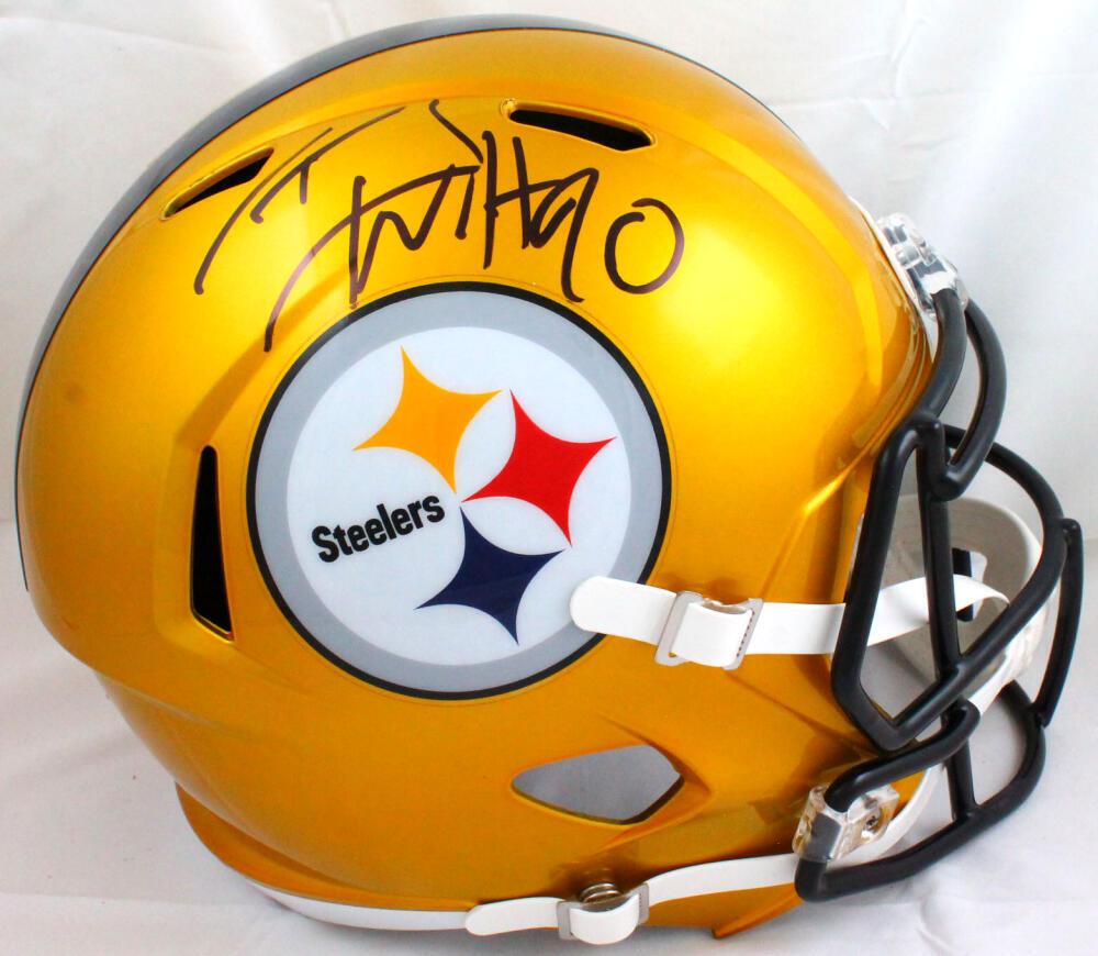 TJ Watt Signed Pittsburgh Steelers F/S Flash Speed Helmet-Beckett W Hologram: TJ Watt Signed Pittsburgh Steelers F/S Flash Speed Helmet-Beckett W Hologram Sport: Football-NFL Product: Helmet Original/Reprint: Original Player: TJ Watt Team: Pittsburgh Steelers Autograph Authenti