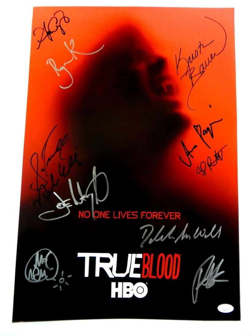 True Blood Cast Signed 13X20 Poster 11 Autos Paquin Ellis Wolf Bauer JSA: True Blood Cast Signed 13X20 Poster 11 Autos Paquin Ellis Wolf Bauer JSA Object Type: Poster Industry: Television Original/Reproduction: Original Signed By: Anna Paquin Nelsan Ellis Ryan Kwanten Autog