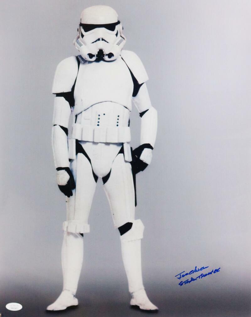 Joe Gibson Autographed Full Body 16x20 Photo w/ Stormtrooper - JSA *Blue: Joe Gibson Autographed Full Body 16x20 Photo w/ Stormtrooper - JSA *Blue Industry: Movies Object Type: Photograph Original/Reproduction: Original Signed By: Joe Gibson Autograph Authentication: James 