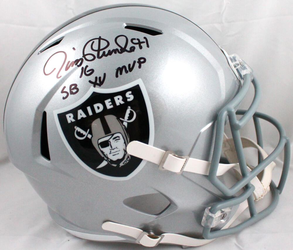 Jim Plunkett Autographed Raiders F/S Speed Helmet w/SB MVP-Beckett W Hologram: Jim Plunkett Autographed Raiders F/S Speed Helmet w/SB MVP-Beckett W Hologram Sport: Football Product: Helmet Original/Reprint: Original Player: Jim Plunkett Team: Oakland Raiders Autograph Authentica