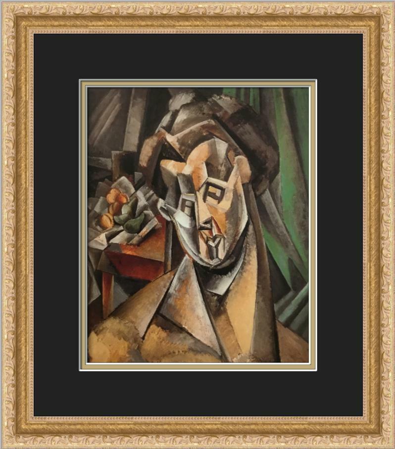 Pablo Picasso Woman with Pears (Fernande) Newly Custom Framed Print: Pablo Picasso Woman with Pears (Fernande) Newly Custom Framed Print Size: Medium Region Of Origin: usa Artist: Pablo Picasso Production Technique: Offset Lithograph Framing: Matted & Framed Style: Abs