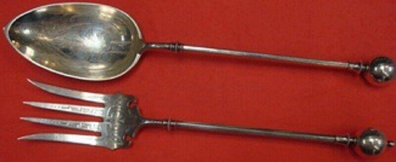 Ball End by George Sharp Sterling Silver Salad Serving Set All Sterling BC: Ball End by George Sharp Sterling Silver Salad Serving Set All Sterling BC Ball end by george sharp sterling silver salad serving set all sterling bright-cut 2-piece which includes: 1- salad serving s
