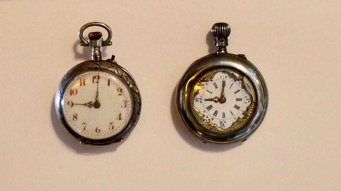 Ladies Victorian Pocket Watches (2): Ladies Victorian Pocket Watches (2) Case Color: Silver Type: Pocket Watch Movement: Mechanical (Manual) Dial Color: White Style: Casual Year Manufactured: 1890-1899 Features: 12-Hour Dial Case Materia
