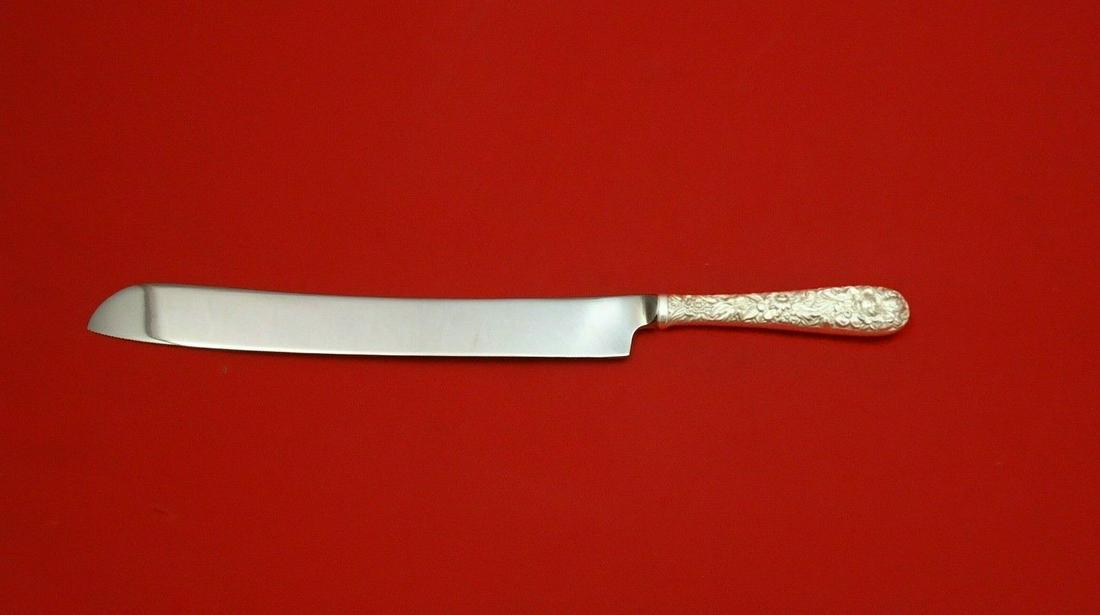 Repousse By Kirk Sterling Silver Wedding Cake Knife HHWS 12" Custom Made: Repousse By Kirk Sterling Silver Wedding Cake Knife HHWS 12" Custom Made Repousse by kirk sterling silver hollow handle with stainless implement wedding cake knife, 12" custom made in the pattern repo