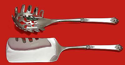 Castle Rose by Royal Crest Sterling Silver Italian Pasta Sever Set 2pc Custom: Castle Rose by Royal Crest Sterling Silver Italian Pasta Sever Set 2pc Custom Castle rose by royal crest sterling silver custom made hollow handle with stainless implements two piece italian server se