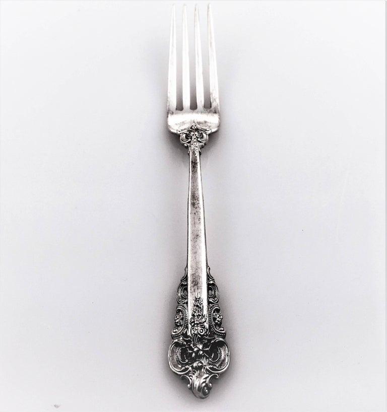 Grande Baroque Flatware for 36: Grande Baroque Flatware for 36 Creator: Wallace Silversmiths (Manufacturer) Dimensions: Height: 9 in (22.86 cm)Diameter: 1.5 in (3.81 cm) Sold As: Set of 180 Materials and Techniques: Sterling Silver