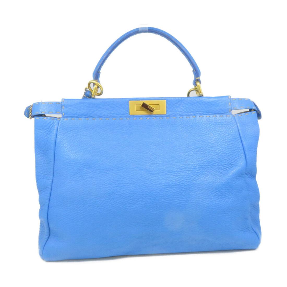 Fendi Peekaboo Hand Shoulder Calfskin Leather 8BN210 Blue: Fendi Peekaboo Hand Shoulder Calfskin Leather 8BN210 Blue Style: 2wayShoulder Bag Exterior Material: Calfskin (cowhide) Exterior Color: Blue Bag Height: 11.6 Bag Depth: 5.9 Bag Length: 15.7 Size Type: