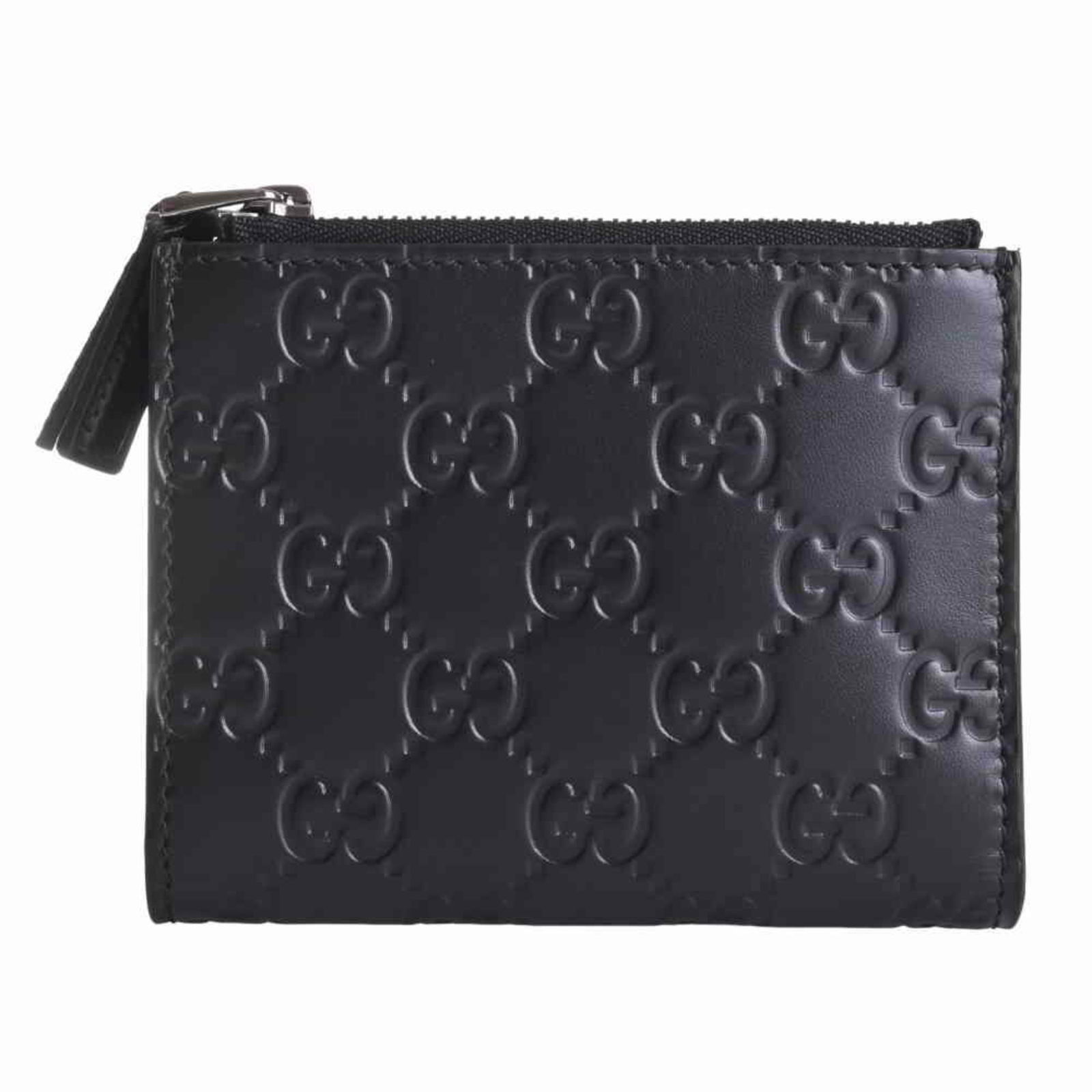 Gucci Shima Bifold Wallet Black Leather: Gucci Shima Bifold Wallet Black Leather Brand: Gucci Type: Wallet (bi-fold) Gender: Women Material: Leather Leather: Color: Black Size (HxWxD): 9.5cm x 11.5cm x 2.5cm / 3.74 x 4.52 x 0.98 Condition: O