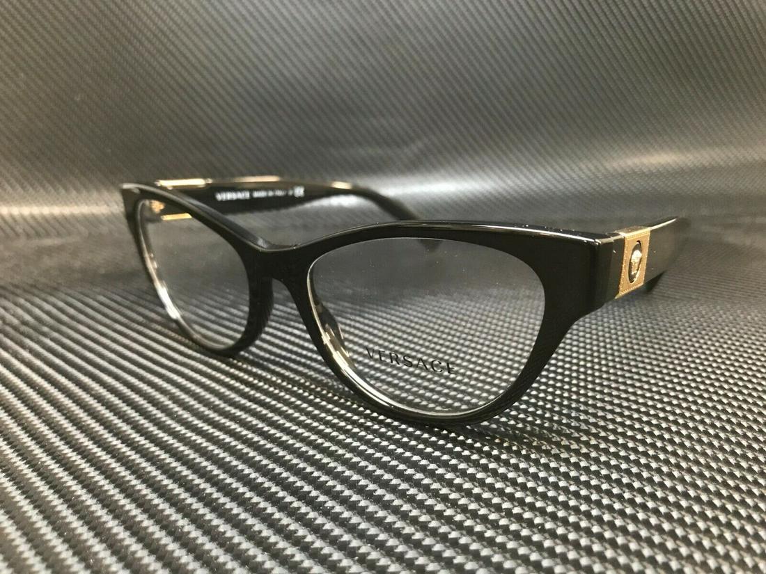 VERSACE VE3296 GB1 Black Cat Eye Womens 54 mm Eyeglasses: VERSACE VE3296 GB1 Black Cat Eye Womens 54 mm Eyeglasses Style: Cat Eye Type: Eyeglasses Frame Color: Black New The Mynt Guarantee: All items in this auction are guaranteed to be 100% authentic. At Yo
