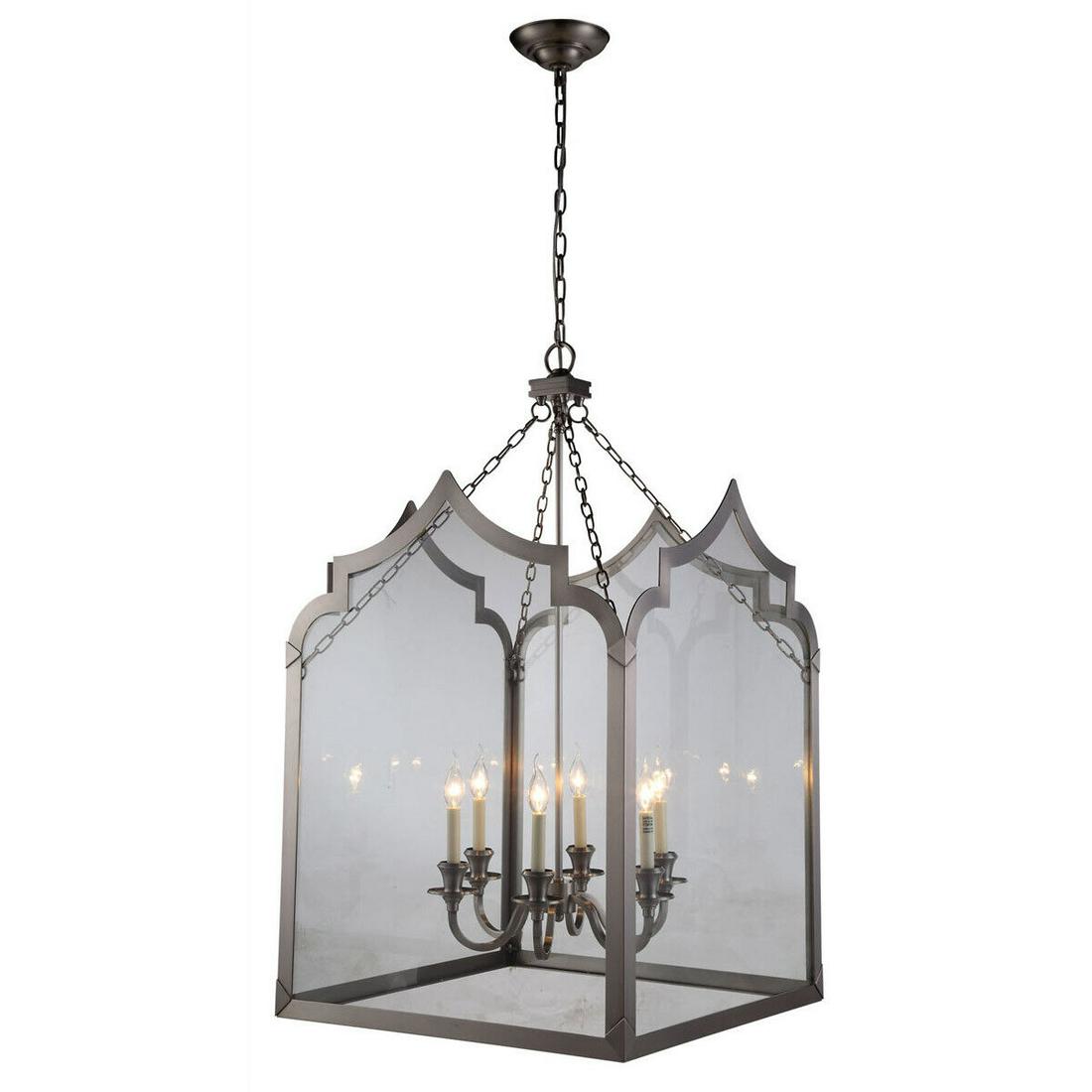 VINTAGE NICKEL GOTHIC OLD WORLD FOYER DINING ROOM CHANDELIER FIXTURE 6 LIGHT 43": VINTAGE NICKEL GOTHIC OLD WORLD FOYER DINING ROOM CHANDELIER FIXTURE 6 LIGHT 43" Light Color: Clear Clear White Warm White White Power Source: Hardwired Custom Bundle: No Ceiling: Lighting Item Length